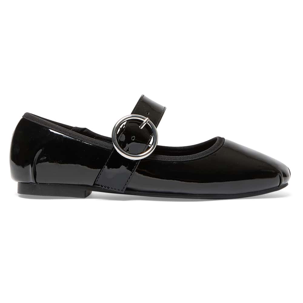 Selma Ballet Flat in Black Patent