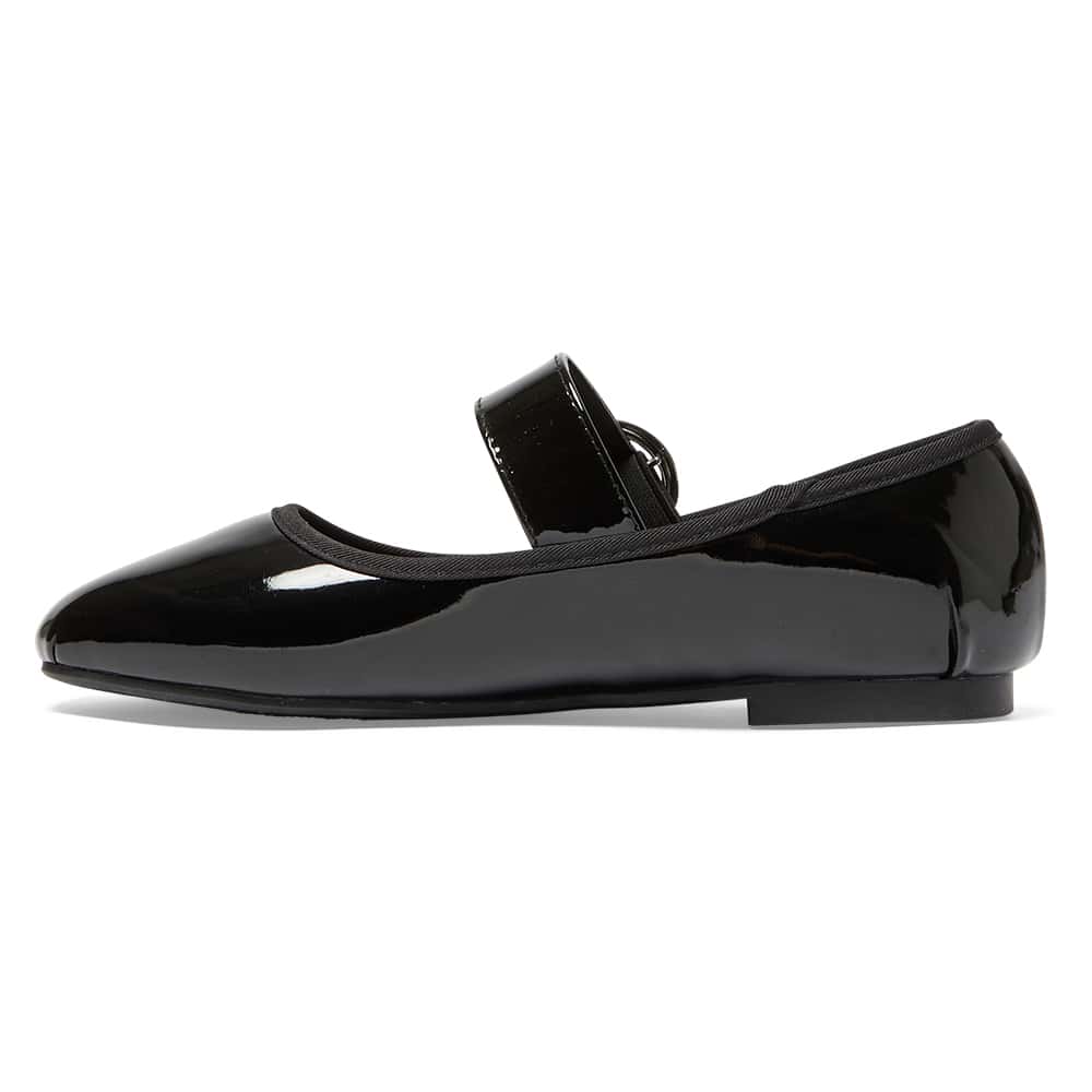 Selma Ballet Flat in Black Patent