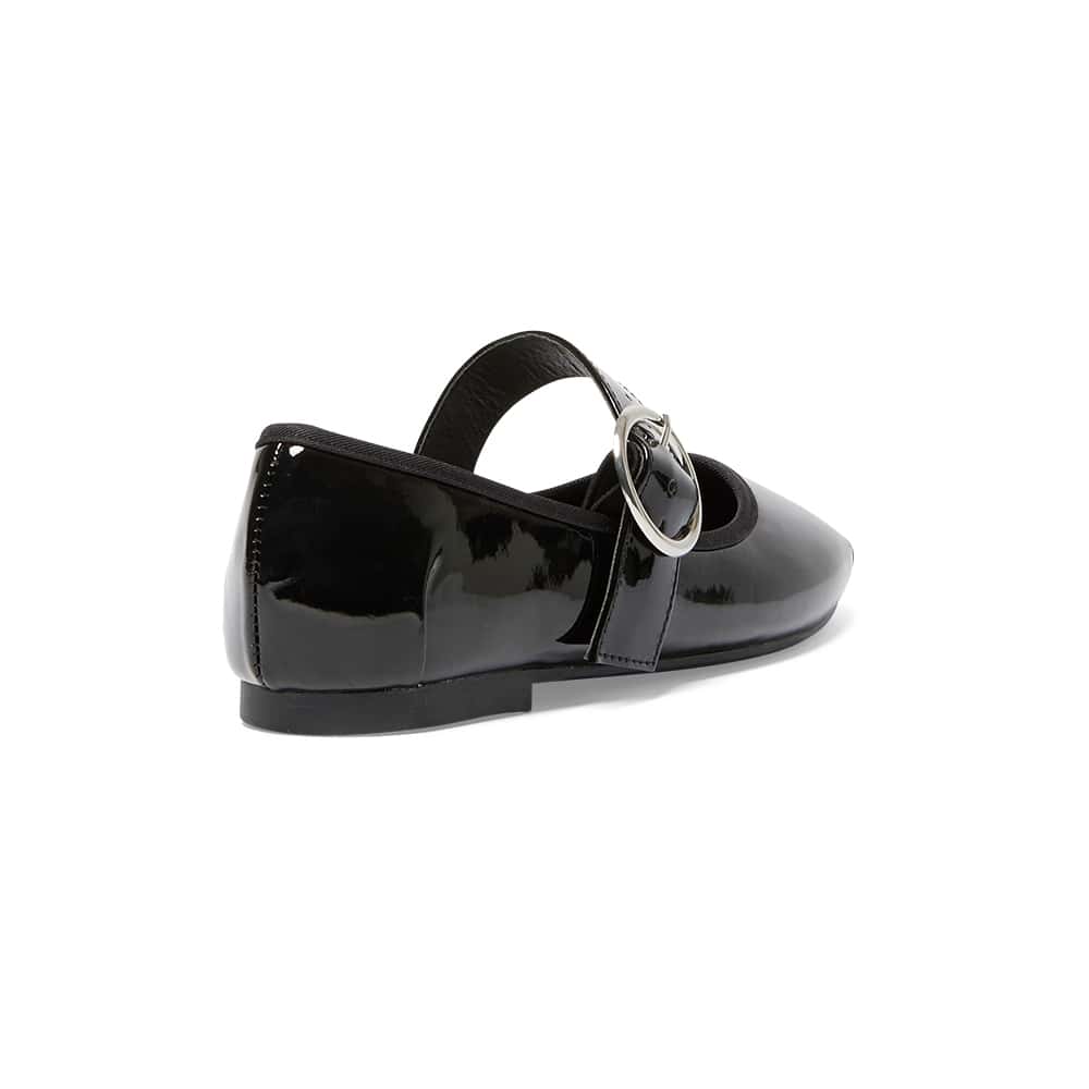 Selma Ballet Flat in Black Patent