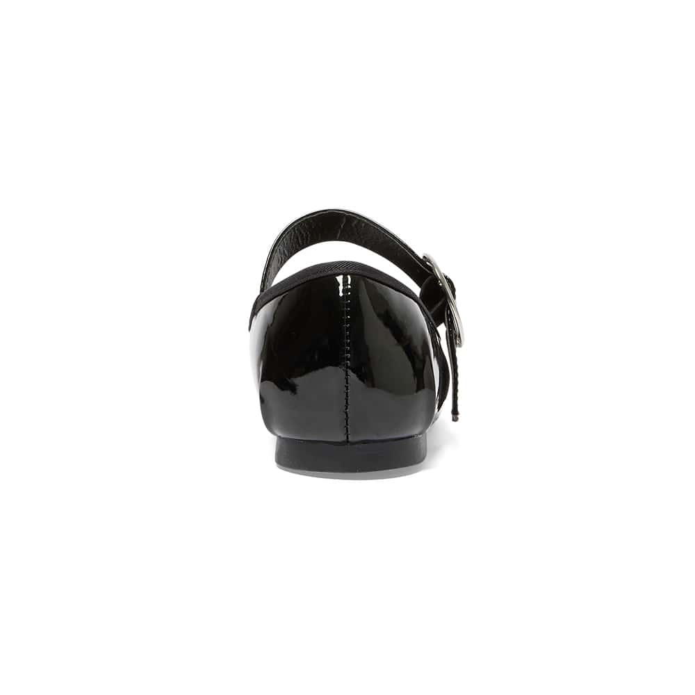 Selma Ballet Flat in Black Patent