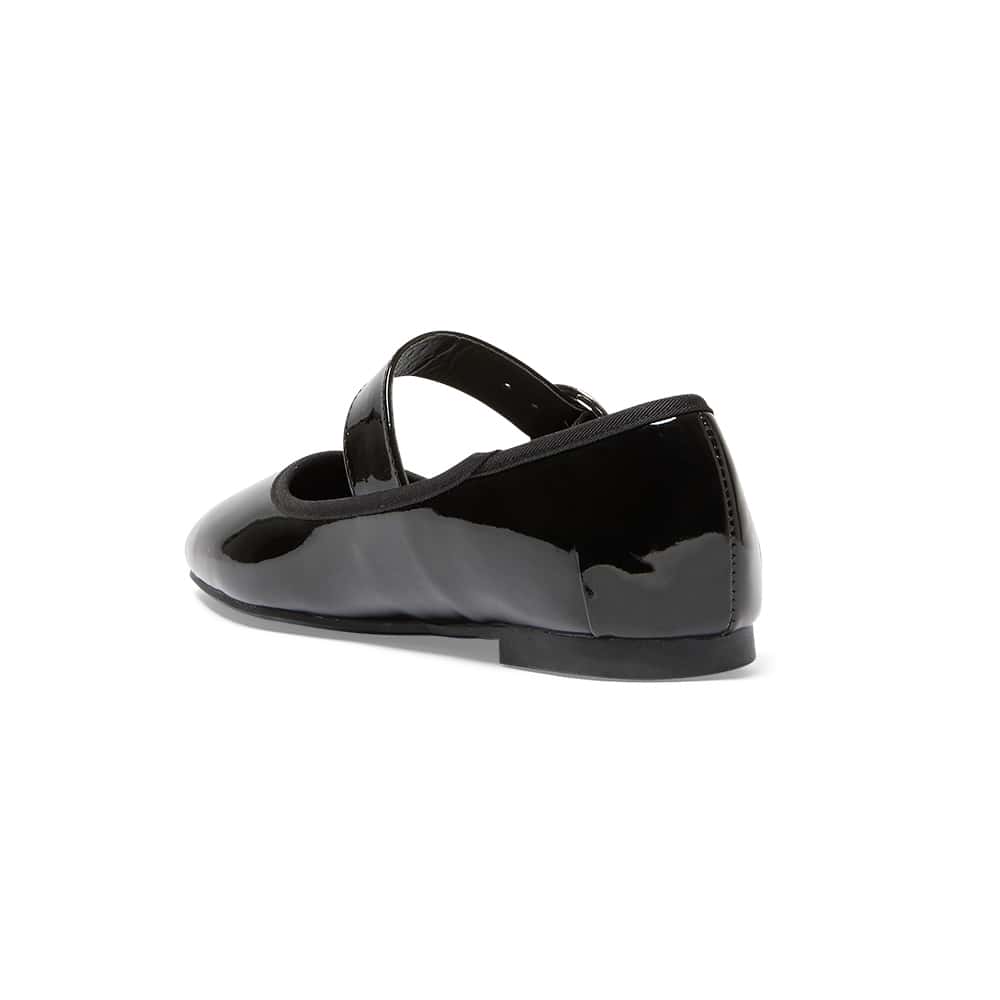 Selma Ballet Flat in Black Patent