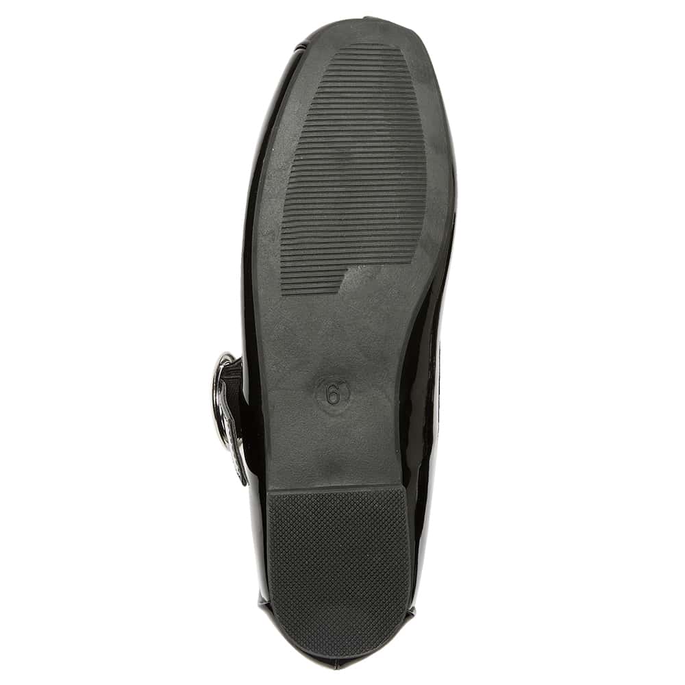 Selma Ballet Flat in Black Patent