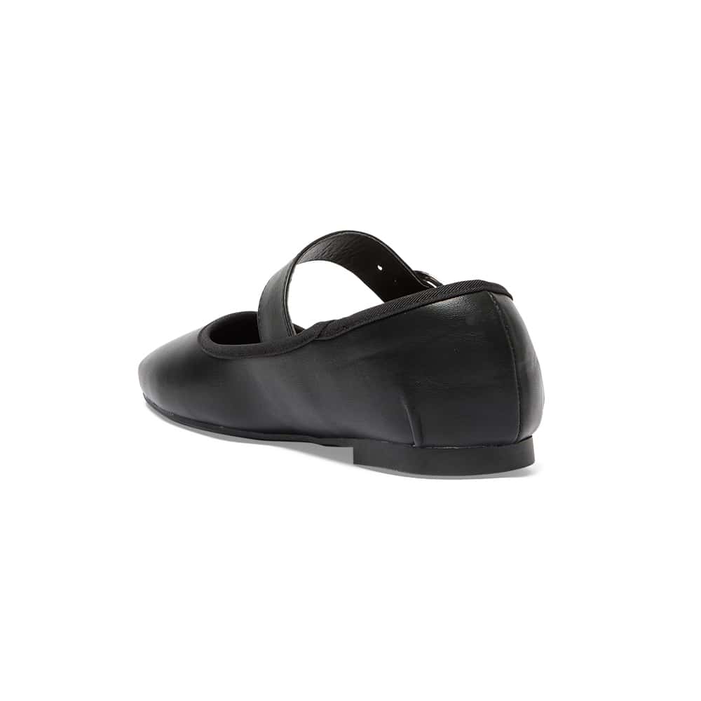 Selma Ballet Flat in Black Smooth