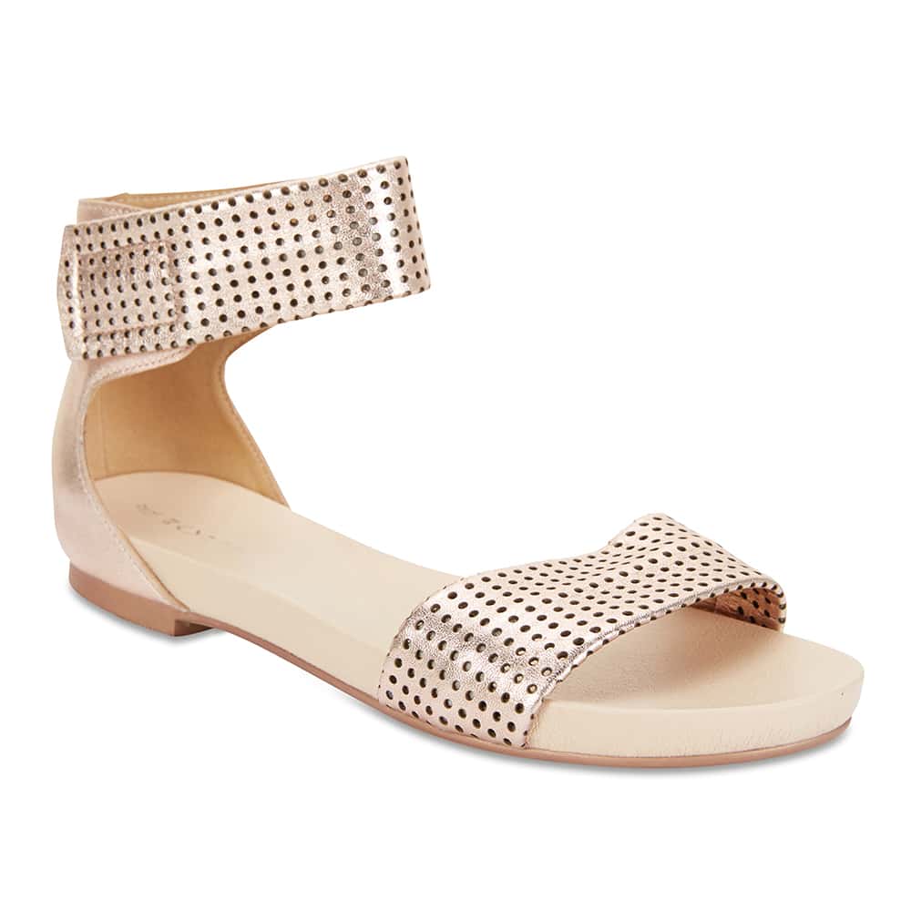 Shelly Sandal in Rose Gold Leather