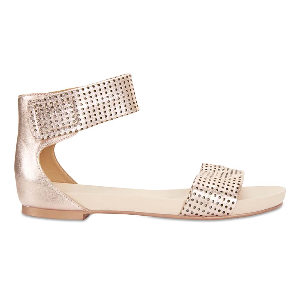 Shelly Sandal in Rose Gold Leather