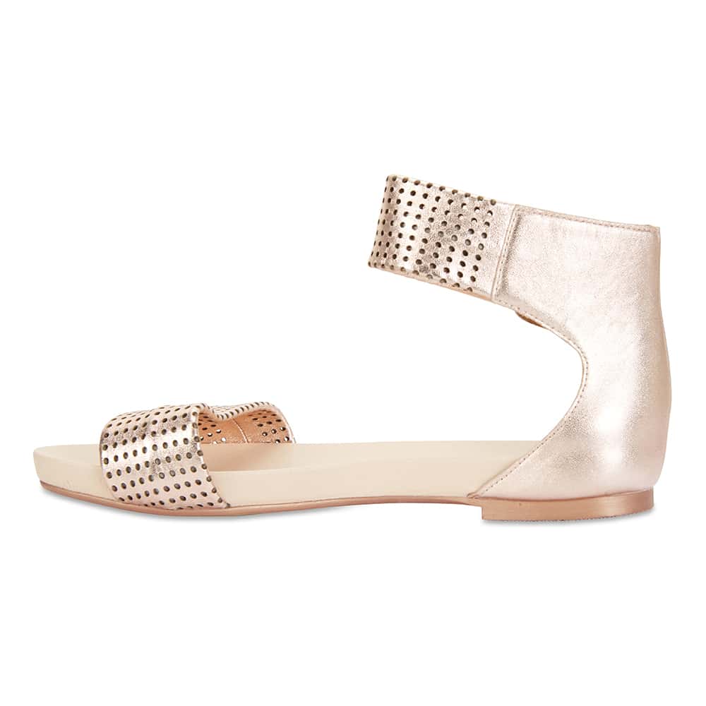 Shelly Sandal in Rose Gold Leather