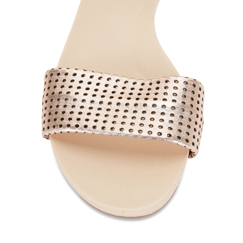 Shelly Sandal in Rose Gold Leather