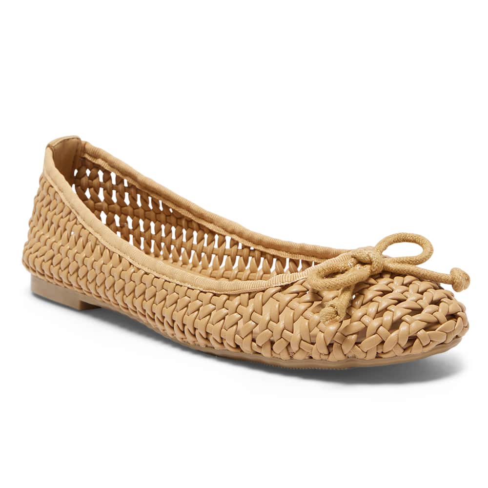 Sloane Ballet Flat in Caramel Weave