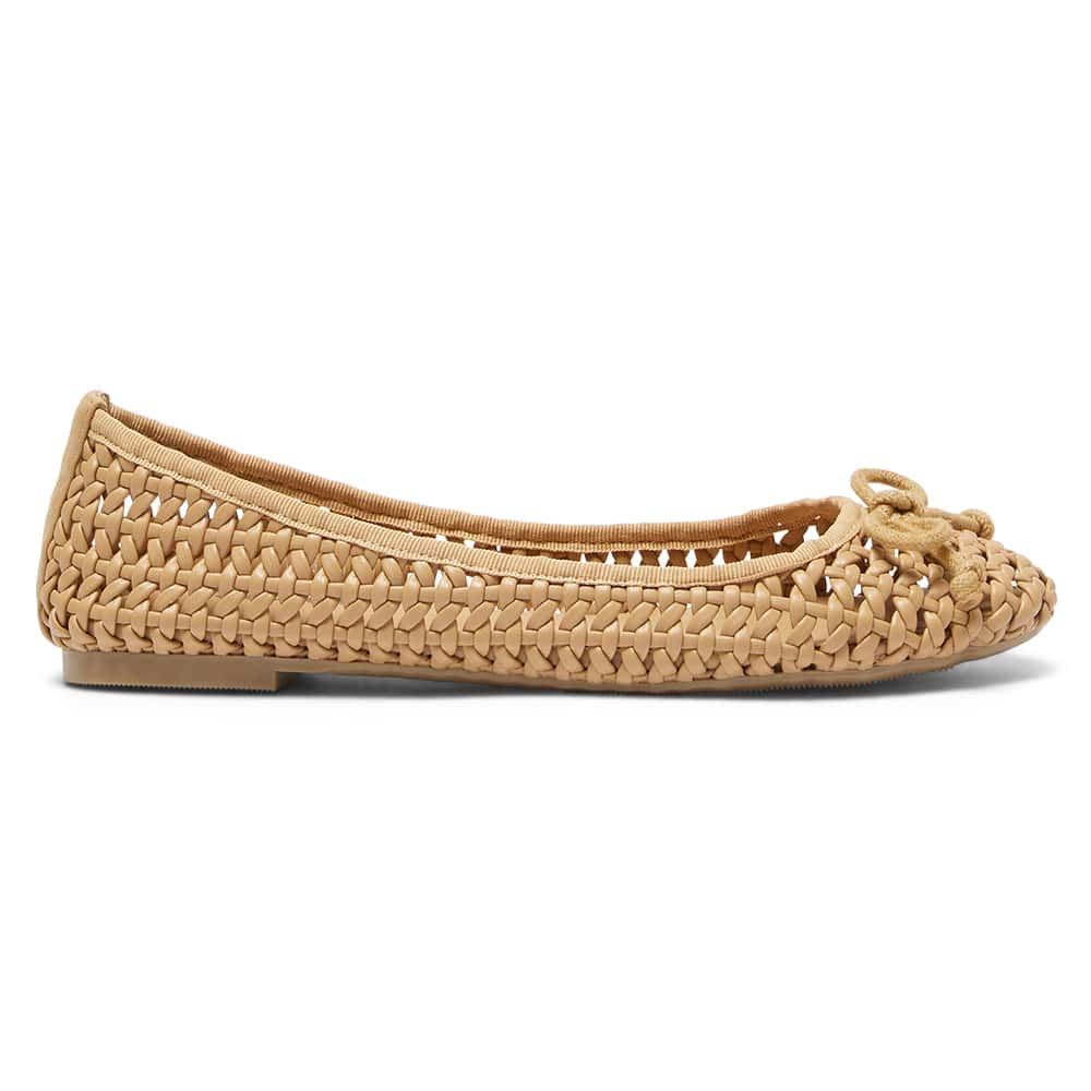Sloane Ballet Flat in Caramel Weave