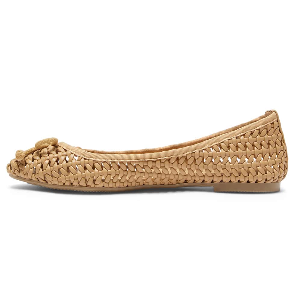 Sloane Ballet Flat in Caramel Weave