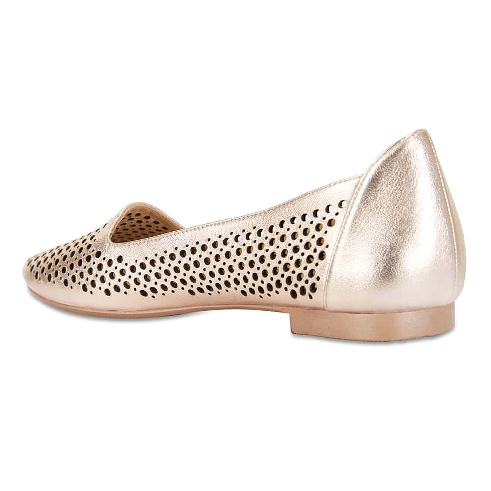 Sloane Flat in Rose Gold Leather
