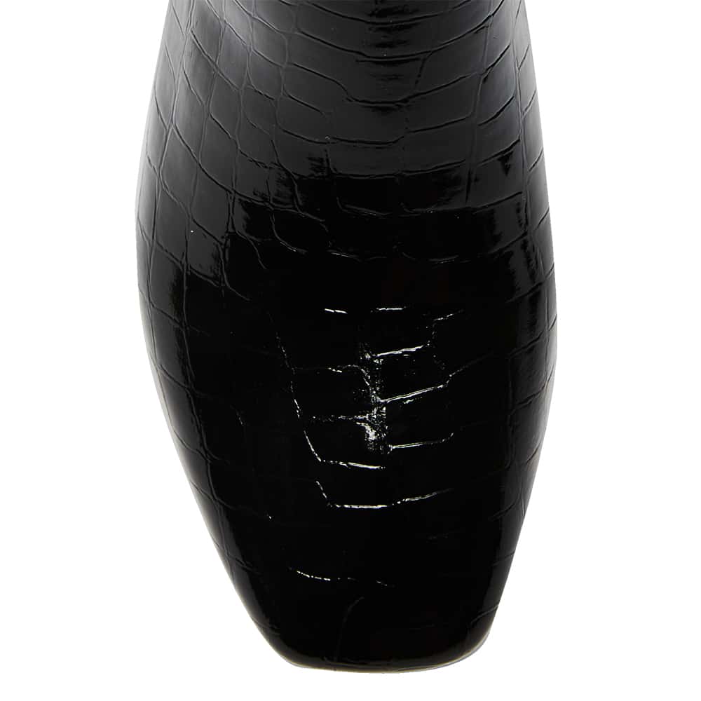 Tabby Boot in Black Croc