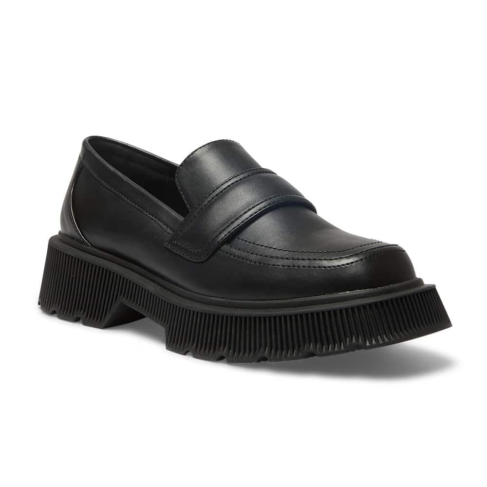 Tabloid Loafer in Black Smooth