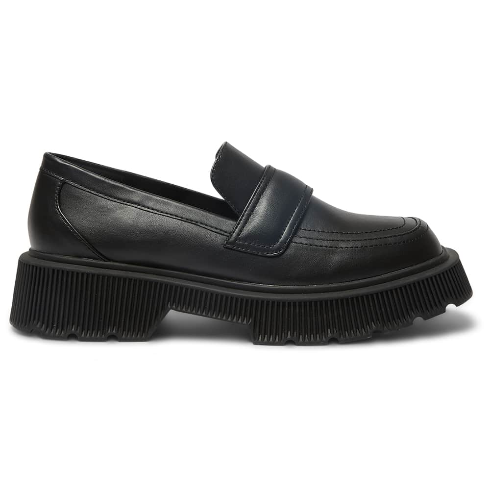 Tabloid Loafer in Black Smooth