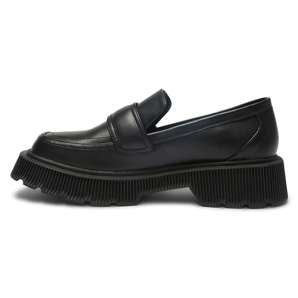 Tabloid Loafer in Black Smooth