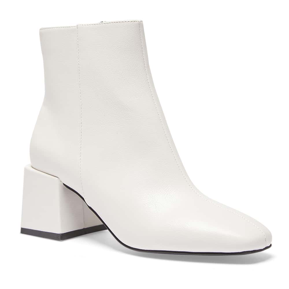 Taxi Boot in White Smooth