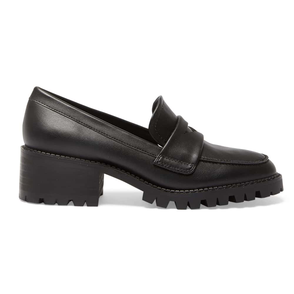 Teacher Loafer in Black Smooth