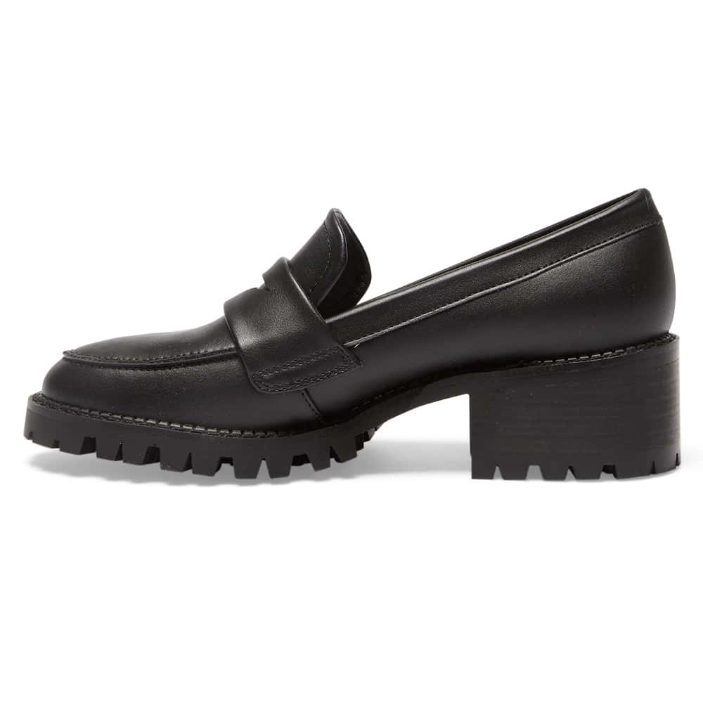 Teacher Loafer in Black Smooth