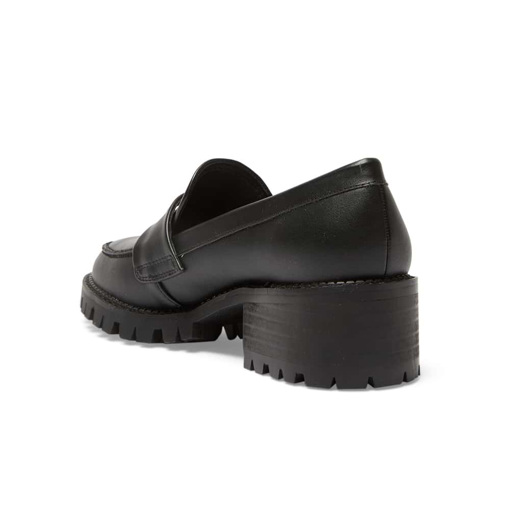 Teacher Loafer in Black Smooth