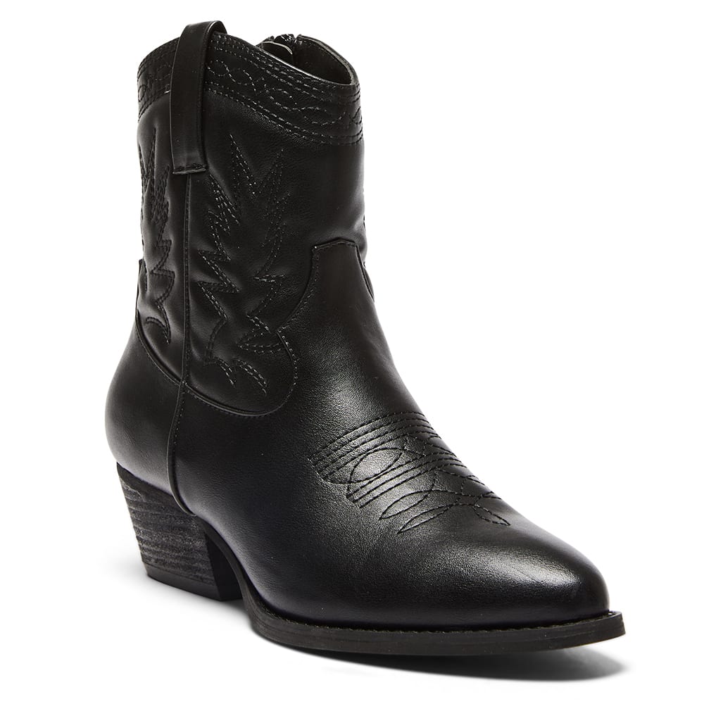 Texas Boot in Black Smooth