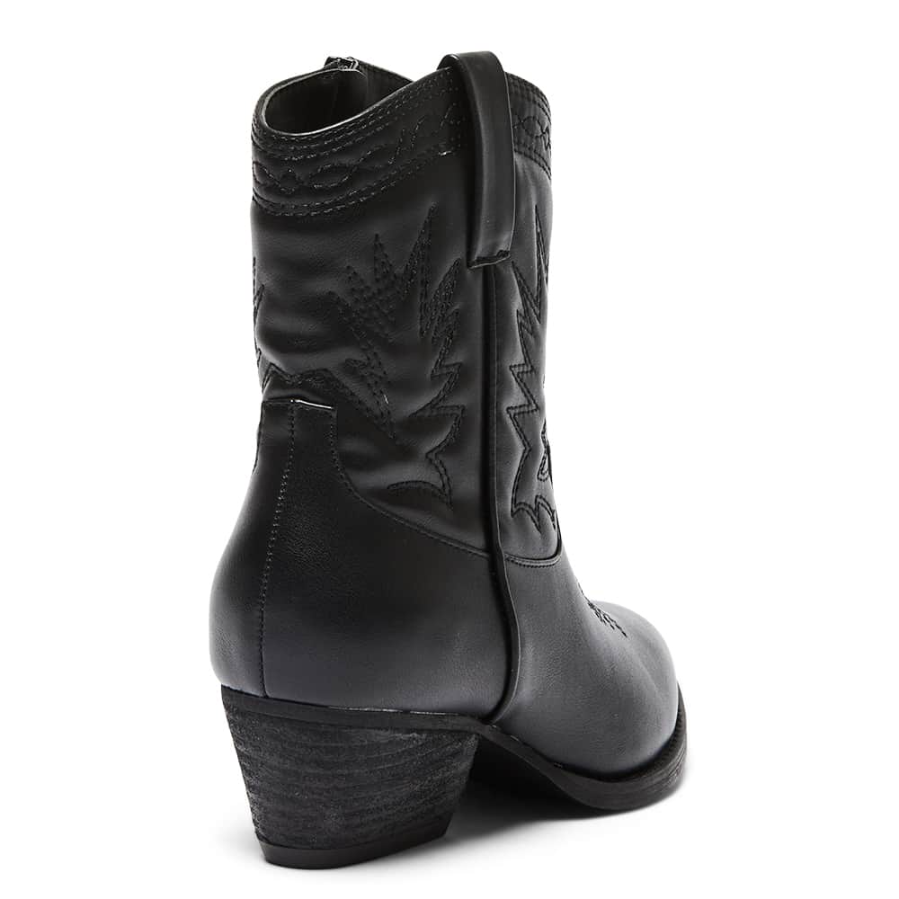 Texas Boot in Black Smooth