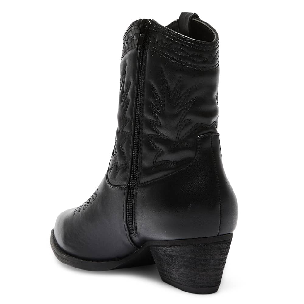 Texas Boot in Black Smooth