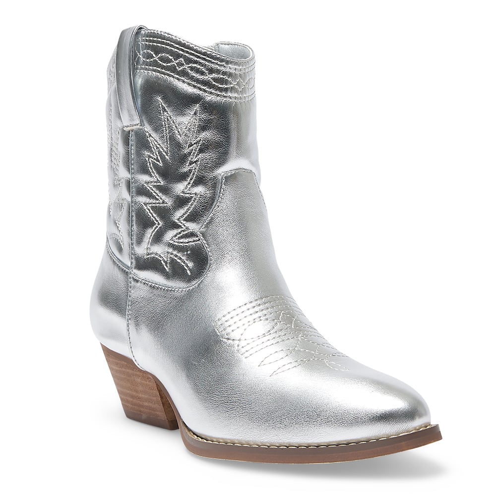 Texas Boot in Silver Metallic