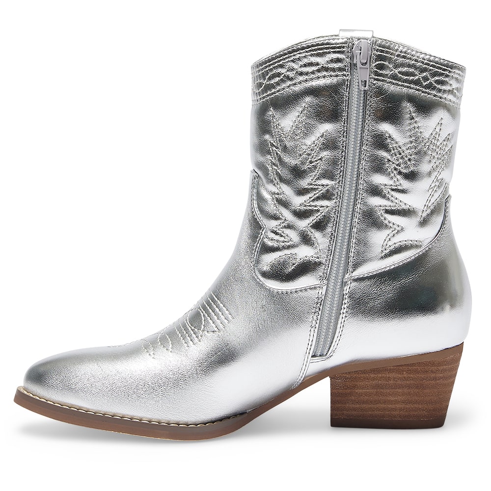 Texas Boot in Silver Metallic