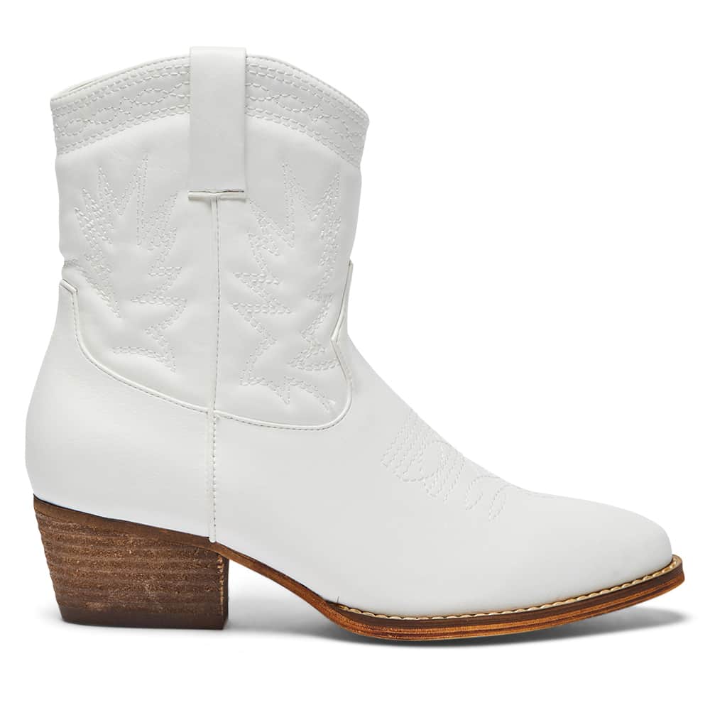 Texas Boot in White Smooth