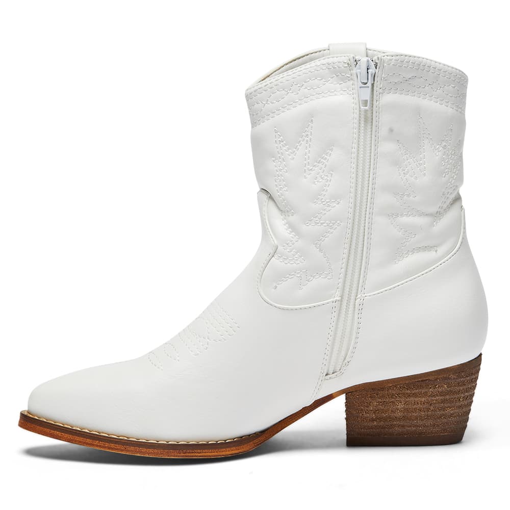 Texas Boot in White Smooth