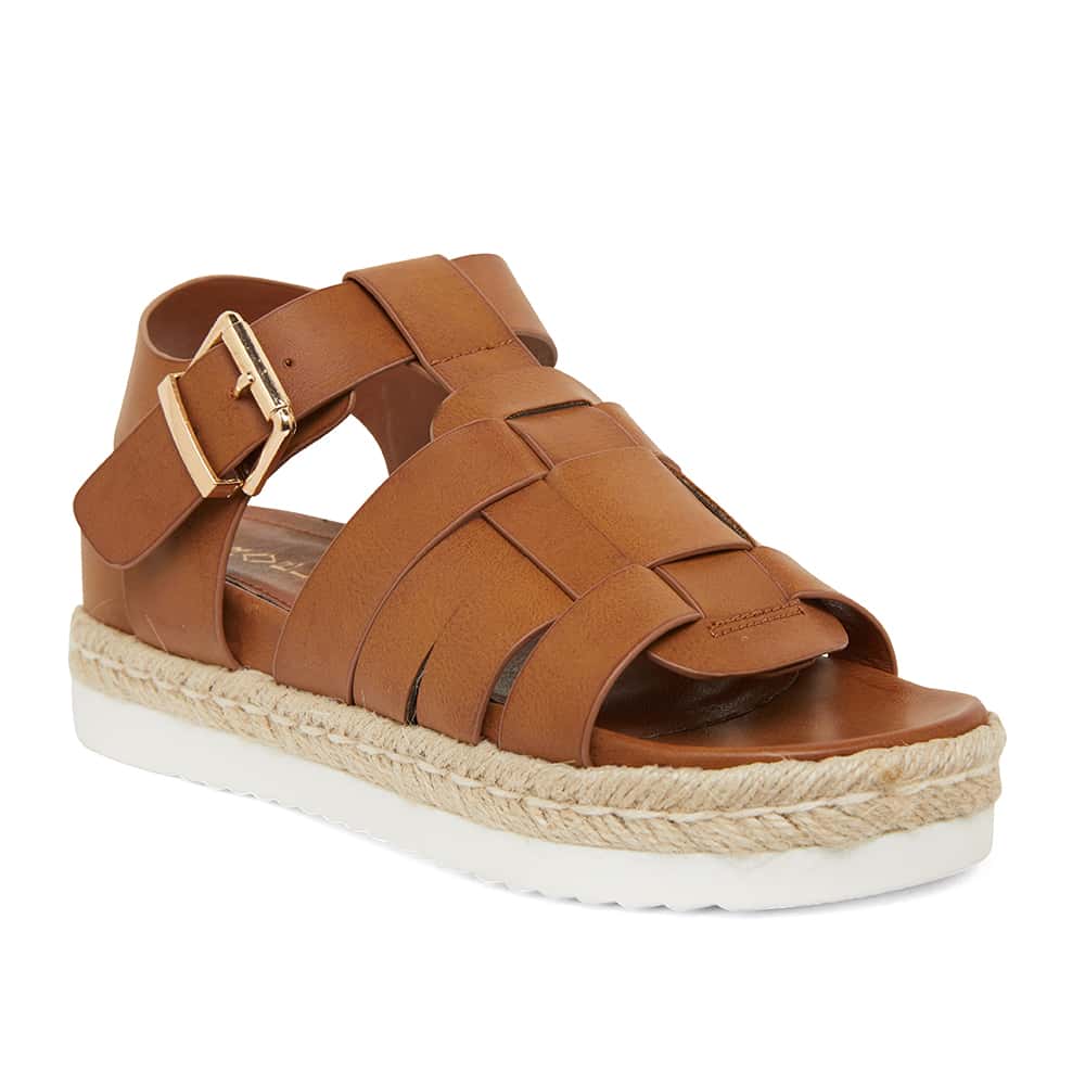 Web Sandal in Tan Smooth