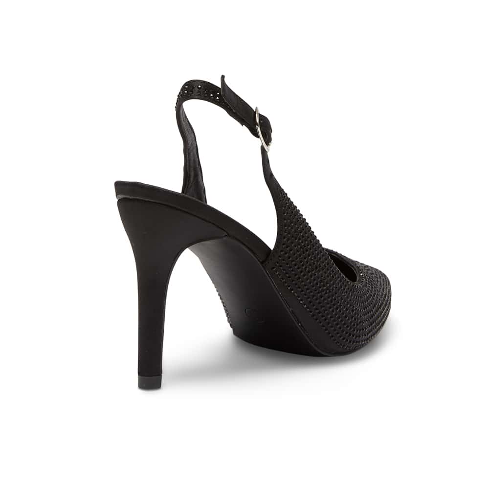 Whitney Heel in Black Satin