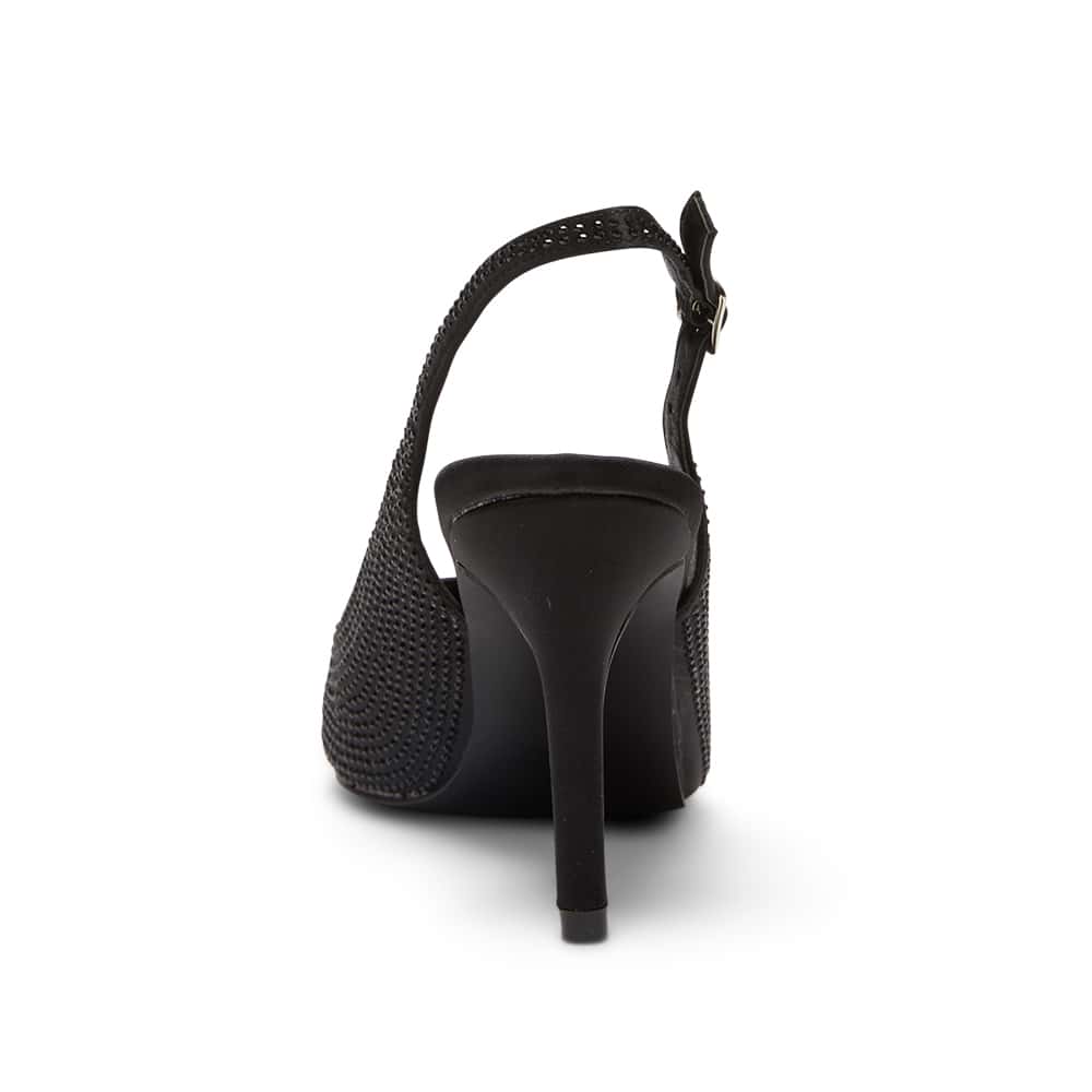 Whitney Heel in Black Satin