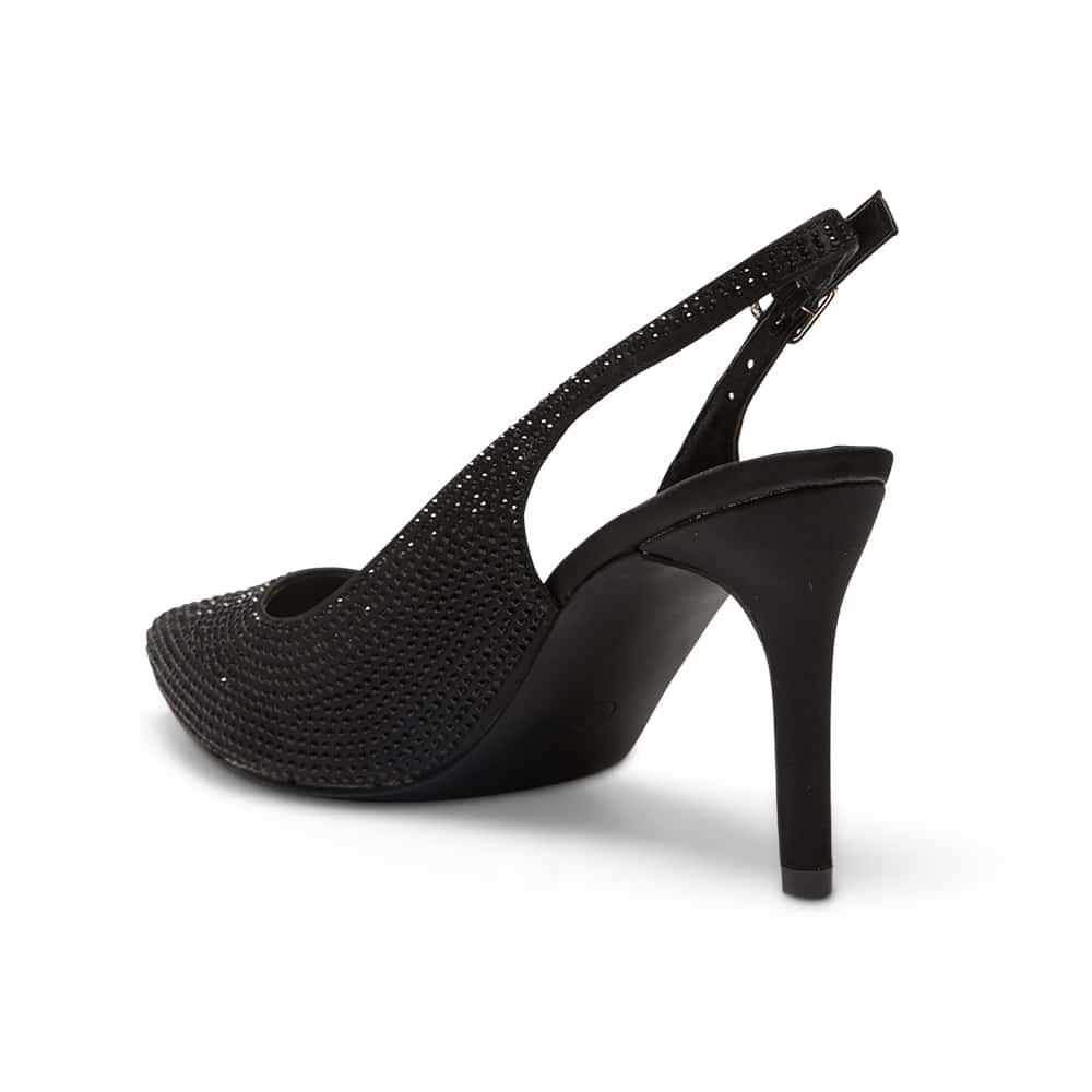 Whitney Heel in Black Satin