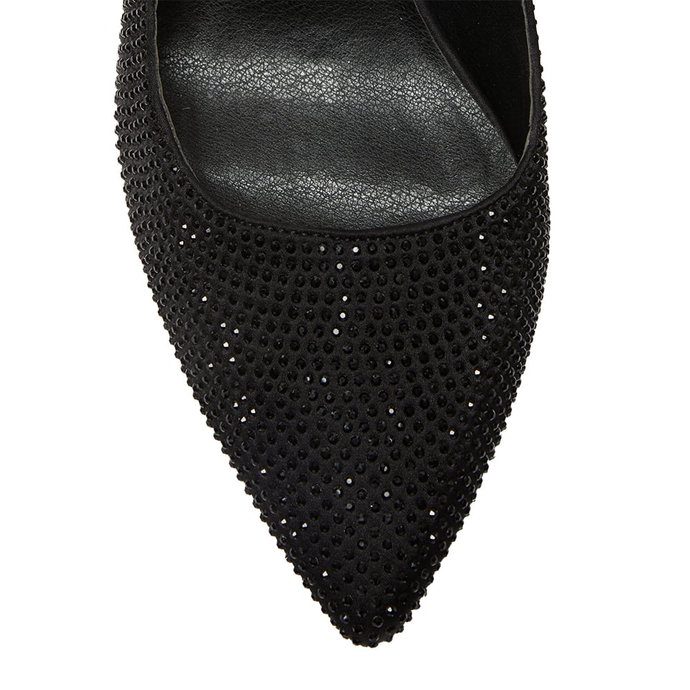 Whitney Heel in Black Satin