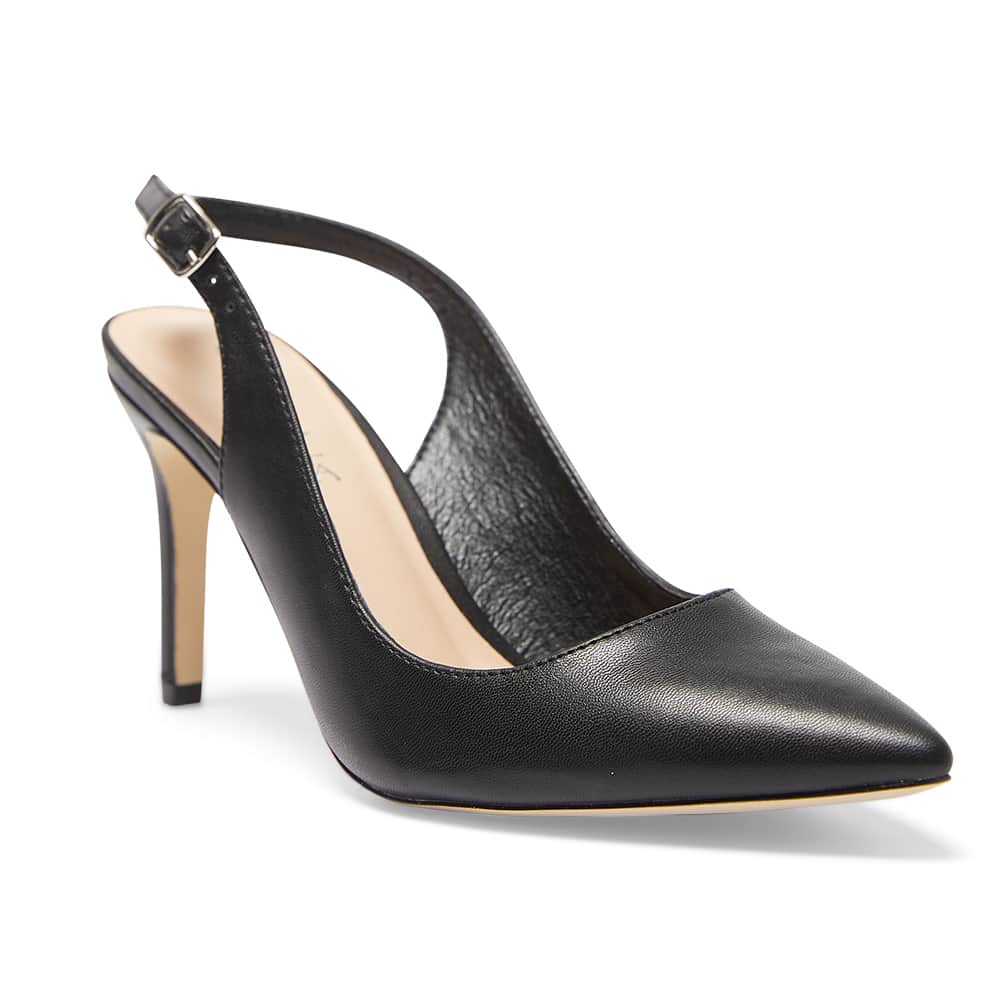 Whiz Heel in Black Smooth