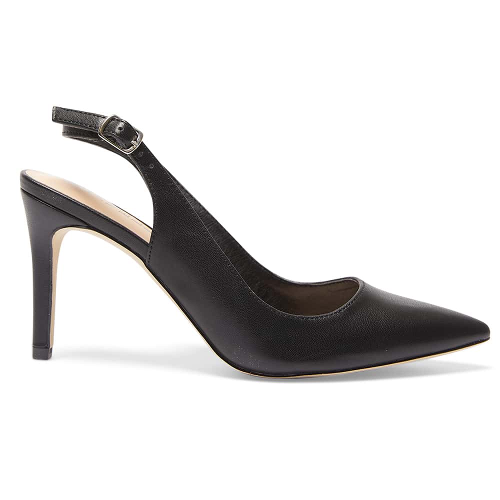 Whiz Heel in Black Smooth