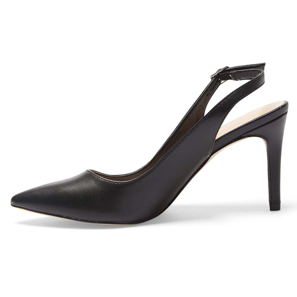 Whiz Heel in Black Smooth