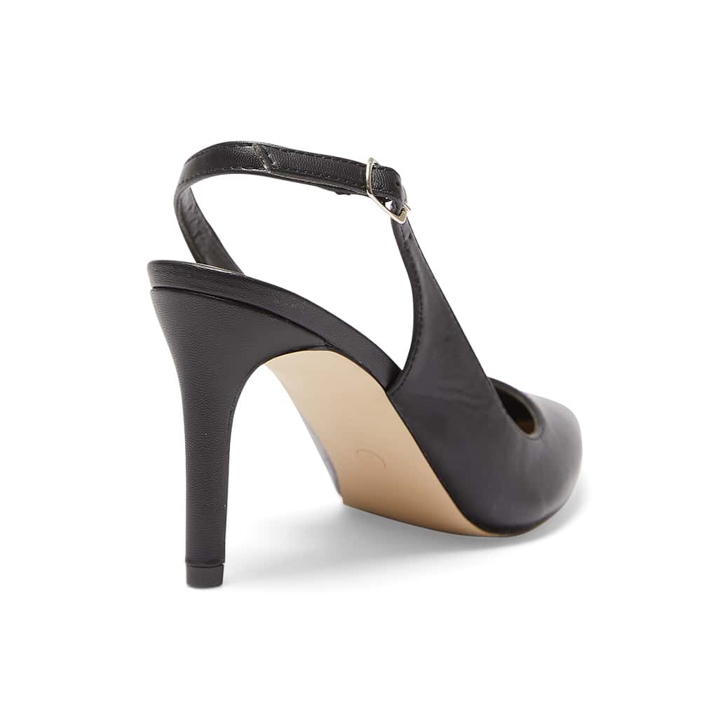 Whiz Heel in Black Smooth