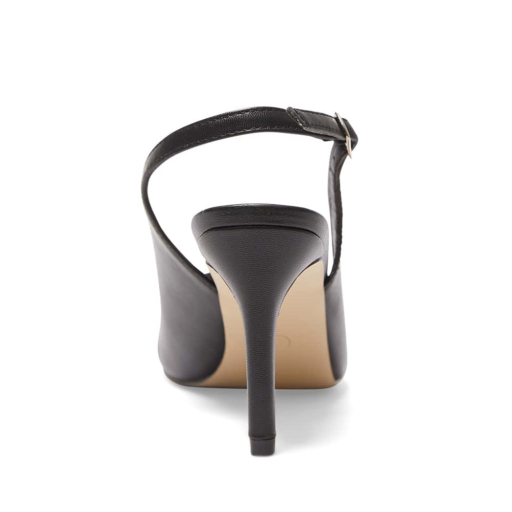 Whiz Heel in Black Smooth