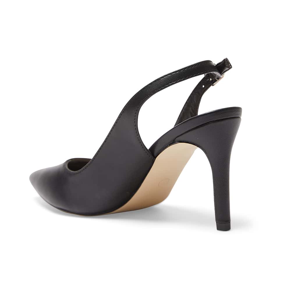 Whiz Heel in Black Smooth