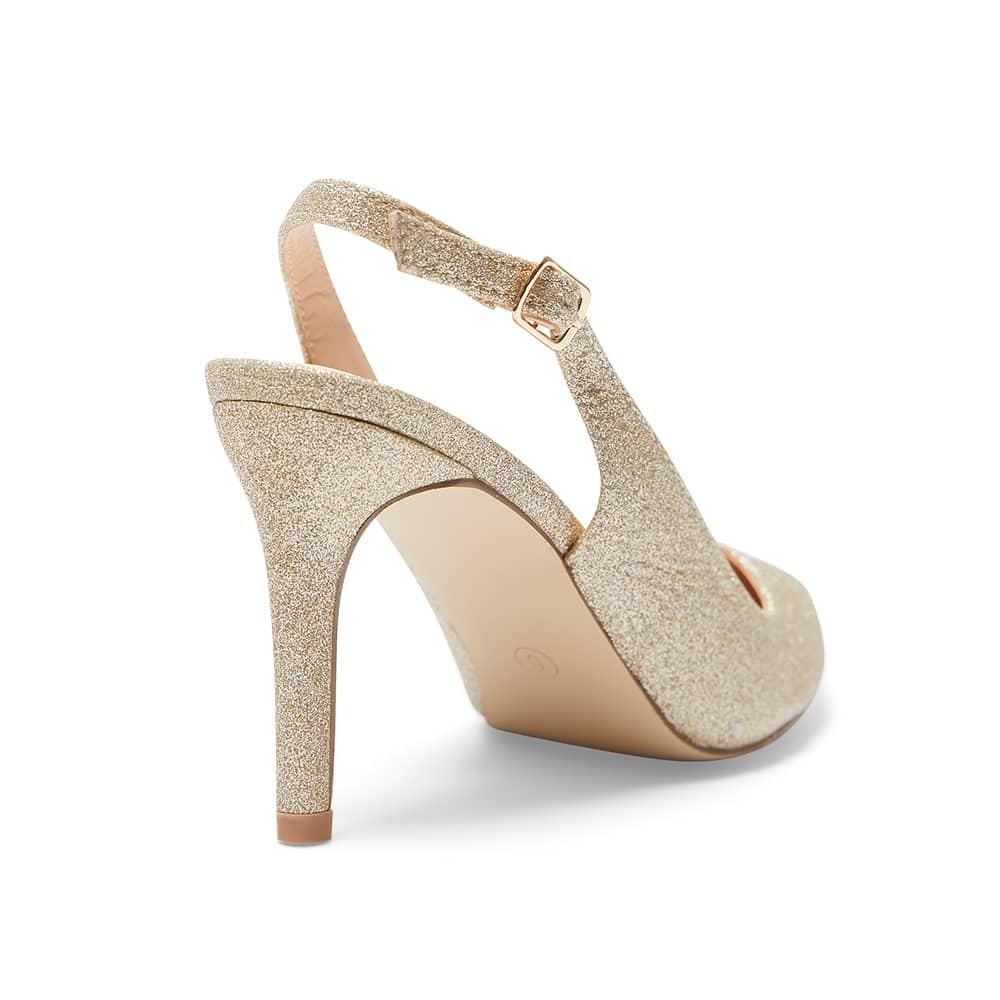 Whiz Heel in Gold Glitter