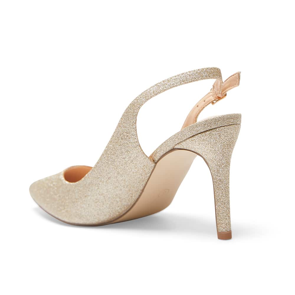 Whiz Heel in Gold Glitter
