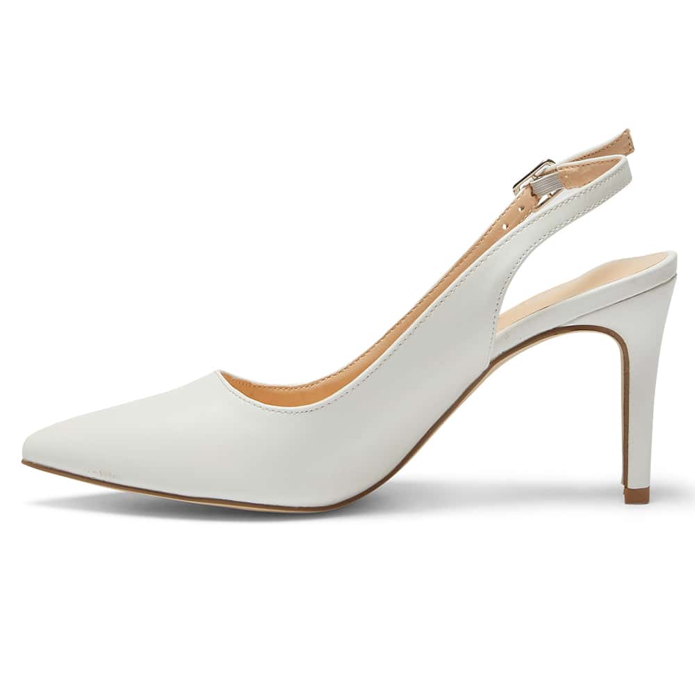 Whiz Heel in White Smooth
