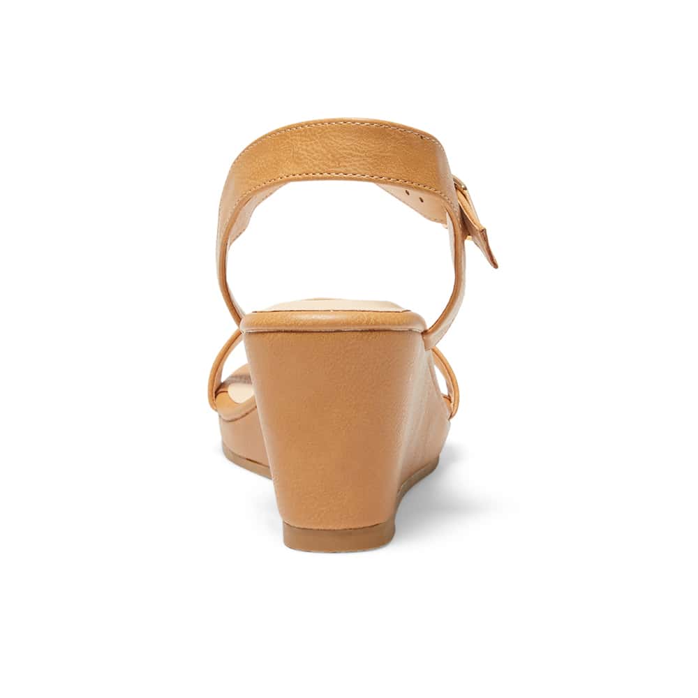 Abbey Wedge in Camel Smooth