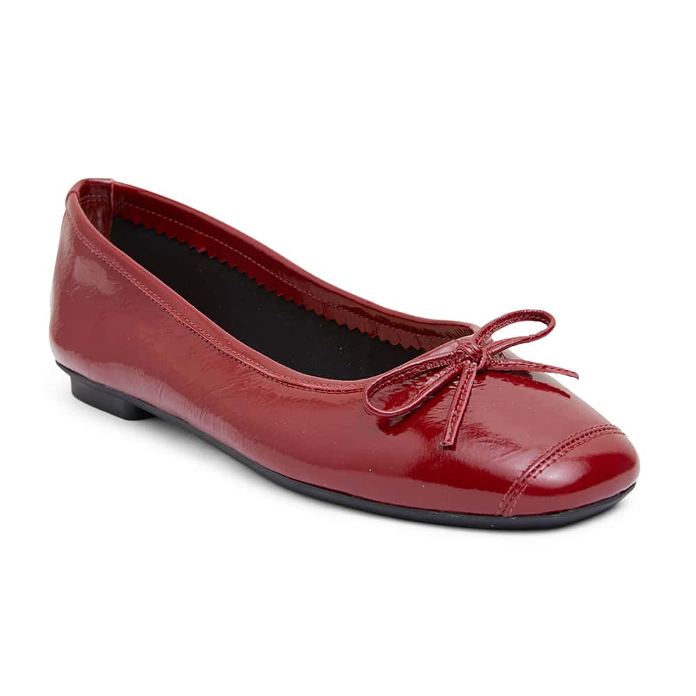 Alexa Ballet Flat in Ruby Red Patent