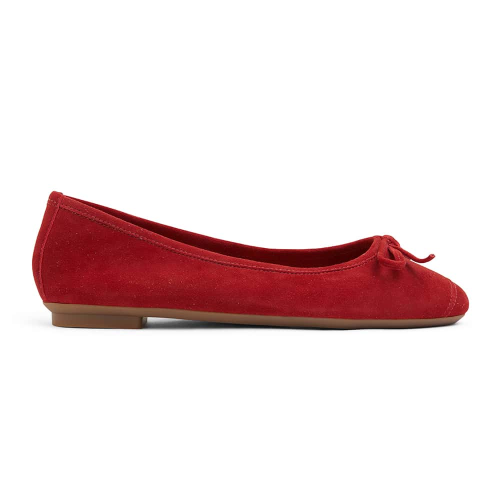 Alexa Ballet Flat in Ruby Red Suede