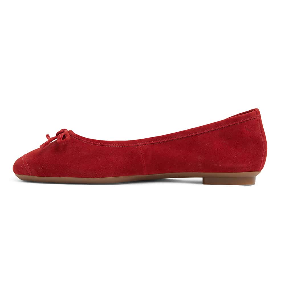 Alexa Ballet Flat in Ruby Red Suede