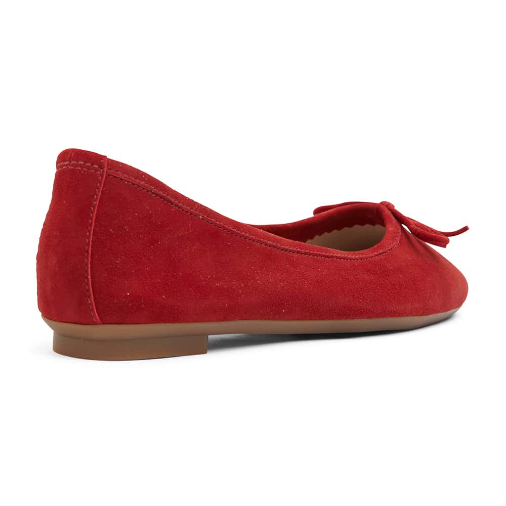 Alexa Ballet Flat in Ruby Red Suede