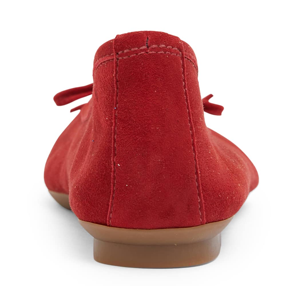 Alexa Ballet Flat in Ruby Red Suede